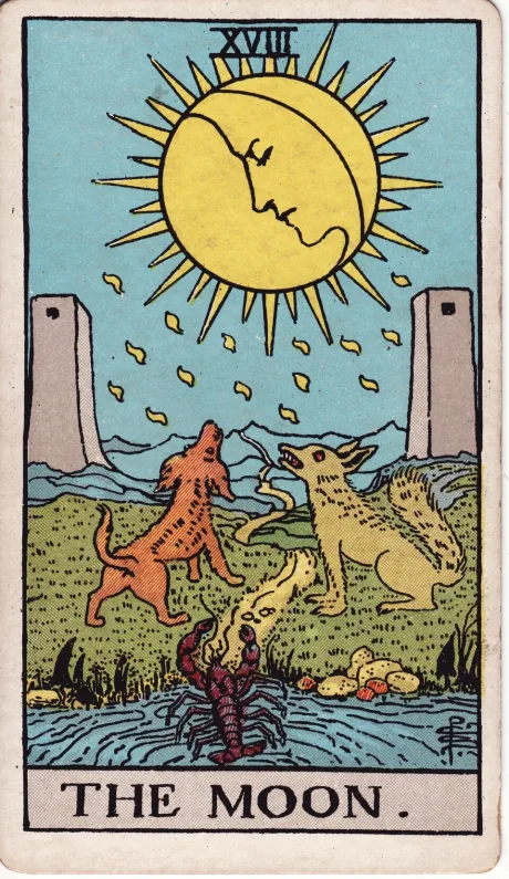 Carta A Lua, do tarô Rider-Waite